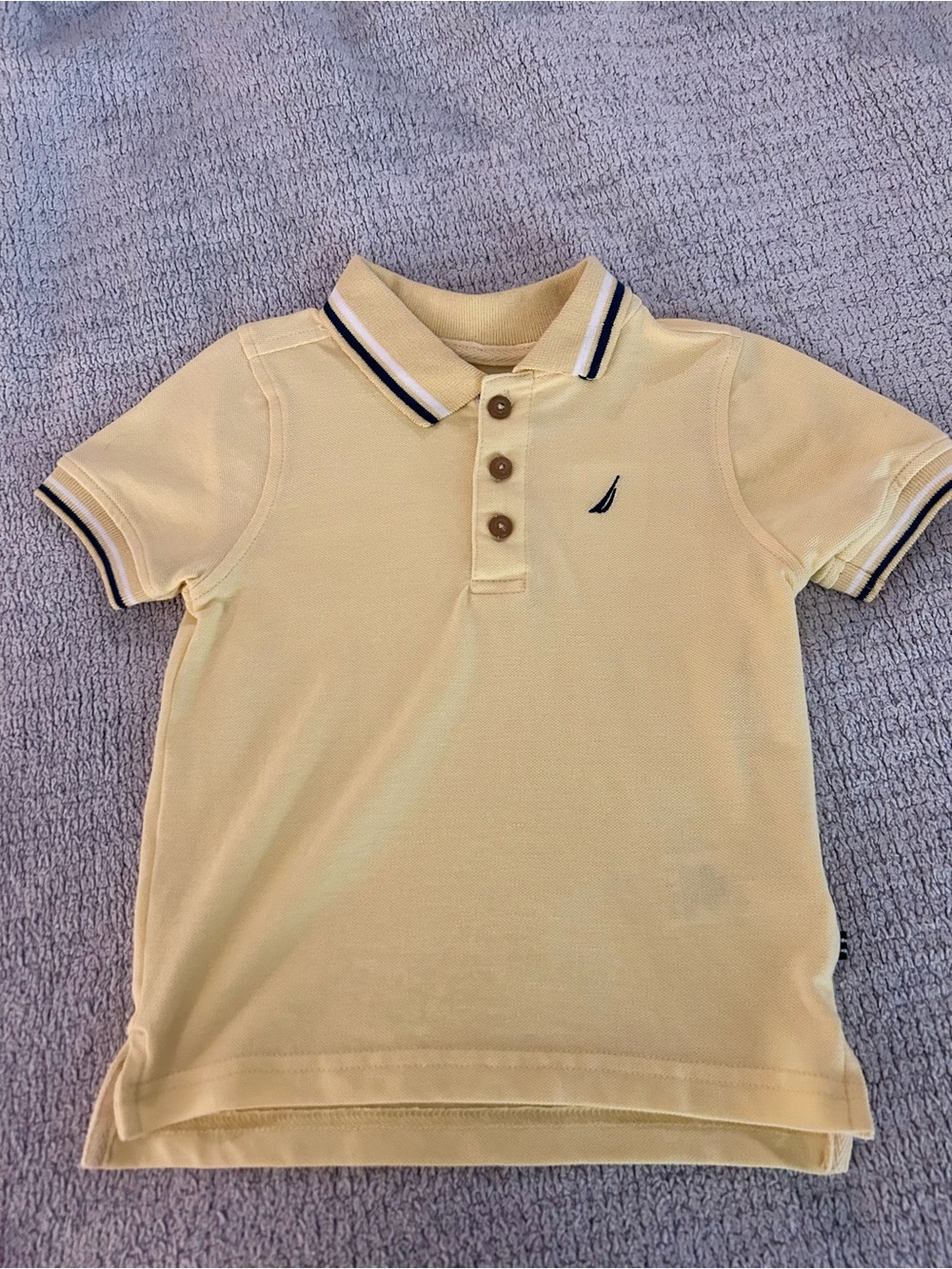 Toddler Nautica Yellow Polo Shirt with Navy Trim